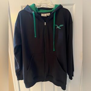 Philadelphia Eagles Black Hoodie 3XL with Full Zip FANATICS brand